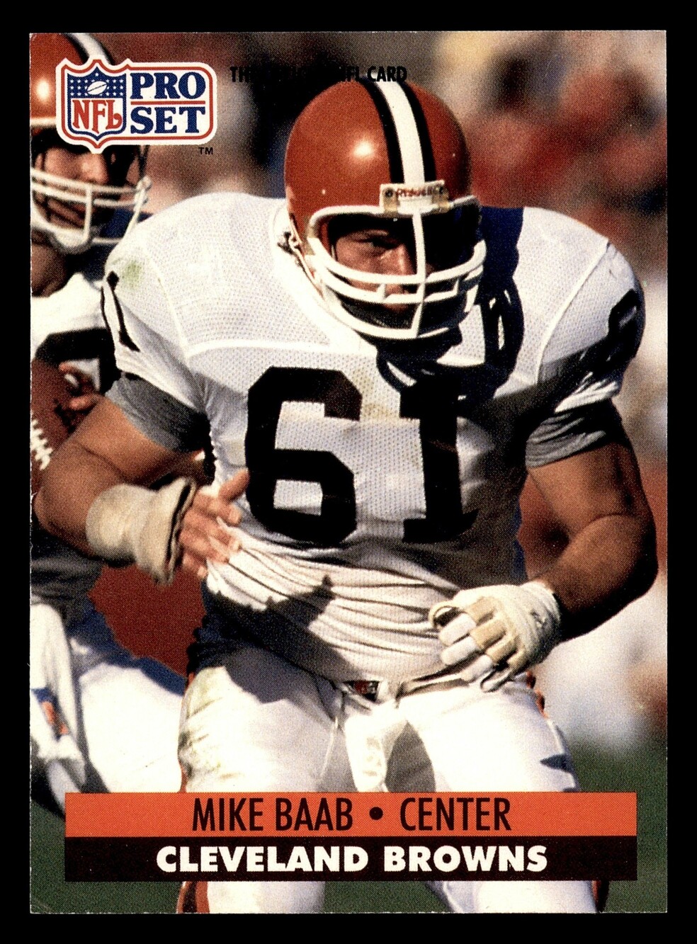 1990 Pro Set 469 Mike Baab Football Card Cleveland Browns Center